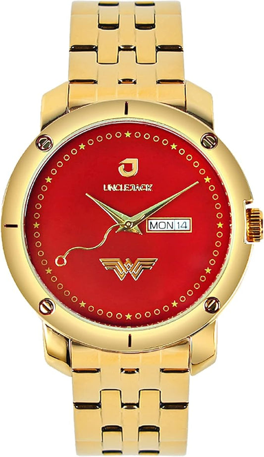 Justice League Wrist Watches by Uncle Jack | 42mm Case, Japanese Miyota Movement Watch for Men & Women | Stainless Steel Band | DC Comics Superhero Limited Edition